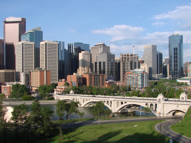 Calgary downtown and Centre Street bridge